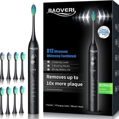 Electric Toothbrush with 8 Brush Heads for Adults