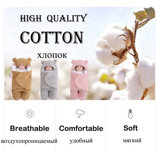 3pcs Multicolor Soft Newborn Baby Blankets - Image 6