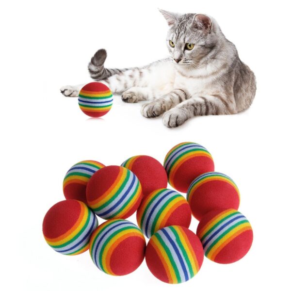 10 Pcs Rainbow Balls for Pet - Image 3