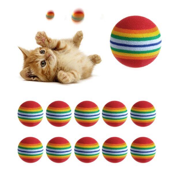 10 Pcs Rainbow Balls for Pet - Image 2